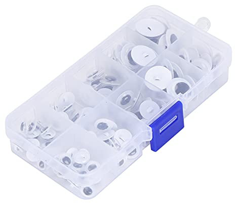 TARSHYRY Auto Adhesivo Muesca en los Ojos Googly, Coser Ojos Plácticos 100 Piezas Coseres de Ojos Plácticos Móviles en y Negro