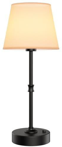 EppieBasic Rechargeable Cordless Table Lamp, 2700K Dimmable, Black | 5200mAh Long-Lasting Battery, 1.5h Fast Charging, Portable, Bulb Replacement, Wireless, Vintage