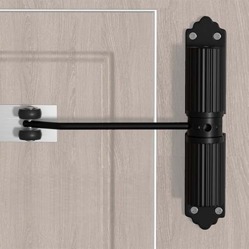 TREABEAR Cierrapuertas Automático para Habitaciones, Fuerza de Cierre Ajustable de 60kg, Cierre para Puerta de Habitación, Puerta de Cristal, Puerta de Jardín, Metal