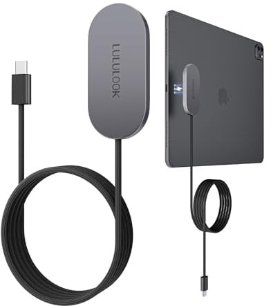 LULULOOK Magnetisch Kabelloses Ladegerät für iPad Pro 13 M5/M4, 35W Schnellladen Smart Connector Ladegerät, Aluminium Legierung Kabelloses Laden Pad mit 2M USB C Kabel (Adapter Nicht Enthalten)