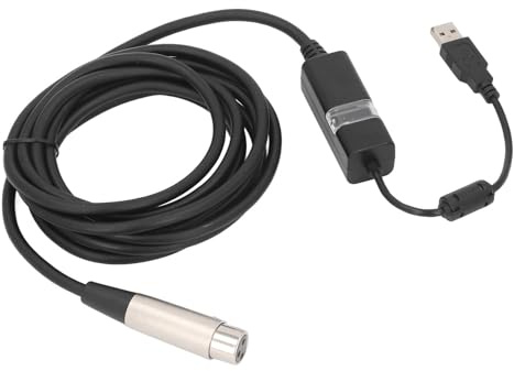 Gedourain Câble Convertisseur de Liaison de Microphone USB Mâle vers XLR Femelle, Adaptateur de Son de Studio de 10 Pieds pour L'enregistrement, Indicateur LED
