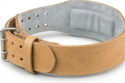 FIGHTAM® Gewichthebergürtel Leder Braun - 100% Echtleder Fitness Gürtel für Krafttraining, Powerlifting & Bodybuilding - Weightlifting Belt für Damen & Herren