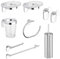 METAFORM Zero Kit Accessori Bagno A Parete, Acciaio Cromato, LEGHE Metalliche, San E ABS, 8 Pezzi