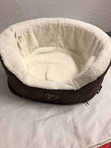 Petlando Hundekörbchen Galant Chill & Relax Mocca S extra hoher Rand 50 x 40 cm gesamt (Liegefläche 37x27 cm)