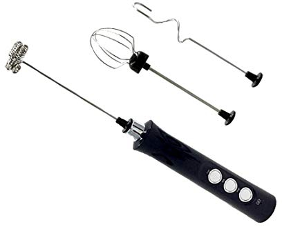 Mousseur à Lait,Mini fouet Electrique avec 3 Tête en USB Rechargeable Trois Vitesses Réglable pour Mousse Cafés Crème Jus Oeuf Cappuccino et Chocolat Chaud