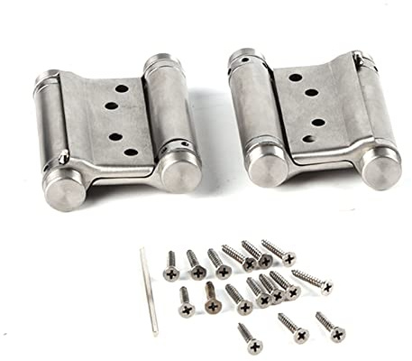 Demeras Cerniere per Porte a Doppia Azione Cerniera a Molla Saloon Cafe Porta a Battente Cerniere per Porte in Acciaio Inox Satin NickelInch Satin 2 Pz 3 Pollici Cerniere per