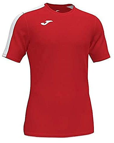 Joma Garçon Academy T-Shirt À Manches Courtes, Rouge, Blanc, XS EU