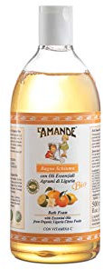 L'AMANDE - Bagnoschiuma Uomo e Donna con Vitamina C e Oli Essenziali Biologici, Docciaschiuma Gel Detergente e Idratante Corpo Antistress, Bagno Schiuma Delicato e Naturale - Agrumi di Liguria, 500 ml