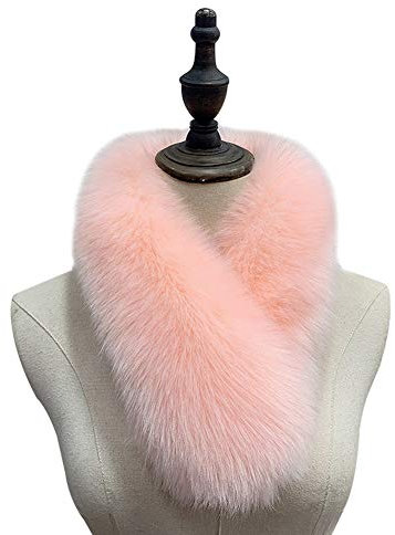 ihreesy Frau Pelzschal,70CM Straight Fellkragen Kunstfell Kunstpelz Kragen Pelzkragen Wrap Schal Hals Wärmer Wintermantel Pelzschal Wärm Jacke Fellkragen,Rosa