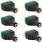 6X Klinken Buchse 2,5mm Adapter > Terminal Block 4-Pin Schraub Klemmen Vergoldet