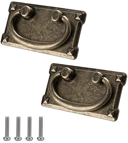 Zasiene Möbelgriff 2 Stück Türknopf Vintage Schubladengriffe Möbelgriffe Messing Beschläge Antik Truhe mit Schrauben Zubehör
