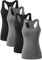 vislivin Workout Tanktops für Damen Racerback Yoga Tanks Basic Sportliche Activewear-4er Pack Schwarz/Dunkelgrau/Schwarz/Dunkelgrau M