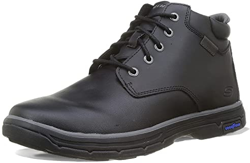 Skechers Men's Segment 2.0 Brogden Chukka Boot, Black Leather, 6.5 UK