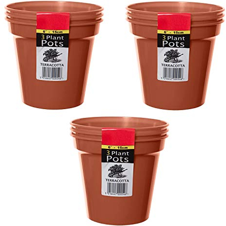 ACCURATE Garden Pot (Set of 3) Ideal for cultivation of cuttings or pricking out-Terracotta COLOUR- Size (6INCH/15CM) (3)