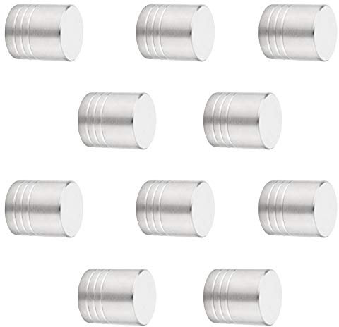 SOTECH 10 Stück Möbelknöpfe BRISTOL Ø 15 mm Höhe 20 mm Edelstahl gebürstet Griff Schrankgriff