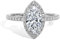BEBEWO Bague de fiançailles en or massif 9ct 14ct 18ct Anneaux de mariage Moissanite 2 carats en forme de marquise, bagues de fiançailles Halo pour femme