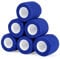 Cohesive Bandage Wrap 2 x 5 Yards, Self Adherent Vet Wrap 5CM x 4.5M Self Adhesive Tape for Wrist & Ankle Sprain Swelling Breathable Elastic Pet Bandage Tattoo Grip Cover Blue (6 Roll)
