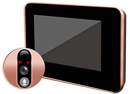 ChengBeautiful Video doorbell Smart Peephole Wifi Wireless Video Doorbell Night Vision Remote Home Monitoring Door Viewer Camera (Color : Rose gold, Size : 14x8.4cm)