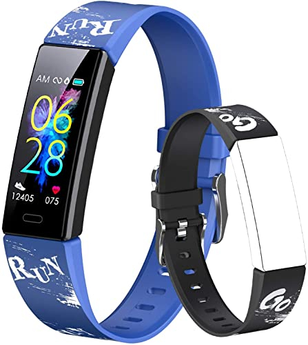 Dwfit Kids Fitness Tracker for Girls & Boys, IP68 Waterproof Activity Tracker with Pedometer, Heart Rate & Sleep Monitor, 11 Sport Modes, Alarm Clock - Great Gift for Kids