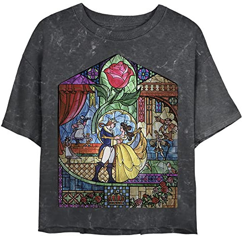 Disney Beauté de Verre T-Shirt, Noir, Small Femme
