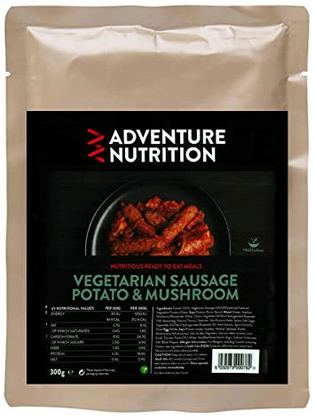 Adventure Nutrition Vegetarian Sausage Potato & Mushrooms MRE 300g Camping & Hiking Food