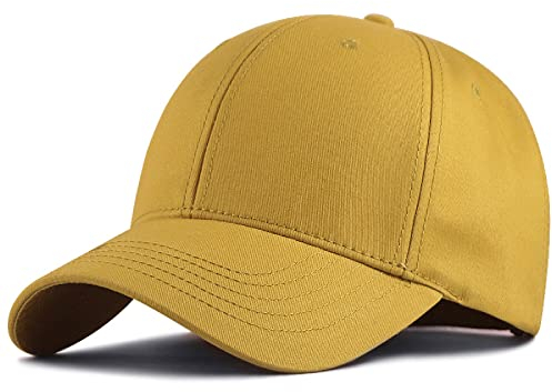 ISWMM Großer Kopfhut Sport XXL Übergröße Baseball Cap Big Head Hat Plus 60-65 cm, Kurkuma