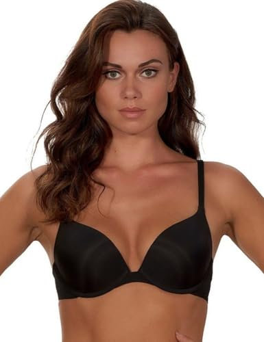 After Eden Women's Single Boost Recycled Fabric Bra, Black, 32D