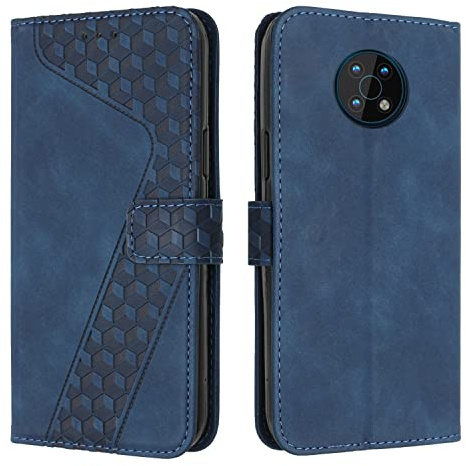 OKZone Kompatibel mit Nokia G50 5G Hülle, PU Leder Handyhülle Tasche Wallet Schutzhülle Nokia G50 5G, Flip Cover Klappbar Stoßfeste Brieftasche Etui mit Magnet Kartenfach TPU Lederhülle (Blau)