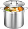 BAKKEN - Olla de inducción resistente con tapa y asas remachadas, 20 cuartos de galón, acero inoxidable cepillado, para sopa, mariscos, caldo, conservas y catering para grandes grupos y eventos