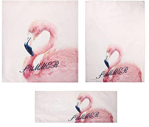 Mikikit 1 Set 3pcs Computer Cover Three Piece Set Monitor Protector Flamingo Computer Cover Computer Monitor Covers Computer Case Lapdesk Cartoon Keyboard Cover Desktop Combination Cotton