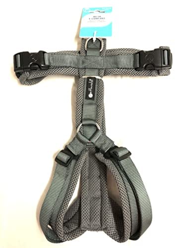 Petlando Mesh Y-Comfort Hundebrustgeschirr L Anthrazit (Halsumfang 46-80 cm, Brustumfang 56-82 cm)