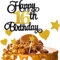 ZHIHUI Tortendeko 16 Geburtstag Schwarz&Golden Junge Mädchen, 7Stück 16.Kuchendeko Geburtstag, Happy 16 Birthday Deko Torte Kuchen Deko Cake Topper für 16 Geburstagstorte Deko Jungen Mädchen Mann Frau