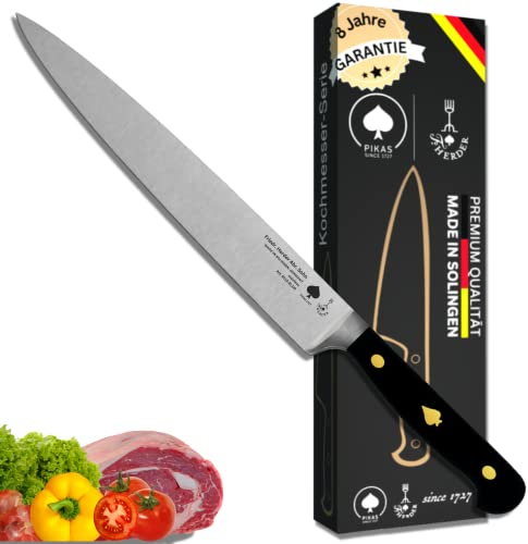 F. Herder Kochmesser Premium aus Solingen, Extrascharf, Rostfrei, Klingenlänge 21 cm - Allzweckmesser, Schinkenmesser, Steakmesser, Küchenmesser, Spülmaschinengeeignet aus Deutschland