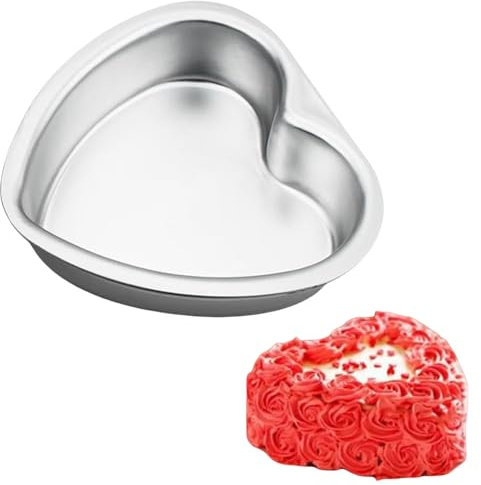 XZJMY Stampo per torta a forma di cuore, in alluminio, 20,3 cm, per torte di compleanno 3D fai da te, strumenti di cottura antiaderenti (cuore)
