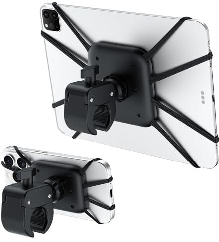 Abemala 2-in-1 Holder for Treadmill, Spin Bike Tablet Holder Mount, Exercise Bike Phone Holder, Anti-Slip Silicone Design Mount, Fits All 5.5-12.9 Cell Phones and Tablets