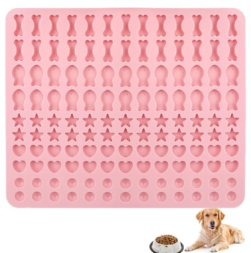 Moule en Silicone à 130 Cavités, Tapis de Cuisson Chien Biscuit Moule, Tapis de Cuisson Réutilisable pour Biscuits, Chocolats, Bonbons, Gelée
