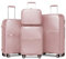 British Traveller Set de 4 Valises, Rigide Valise de Voyage à 4 roulettes et Serrure TSA+Portable Vanity Case, 14/20/24/28 Pouces (Rose)