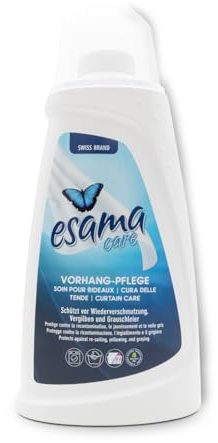 esama care Vorhang-Pflege (1 L) - Spezialpflege für weisse und farbige Gardinen aus Synthetik, Mischgewebe & Baumwolle, schützt vor Wiederverschmutzung