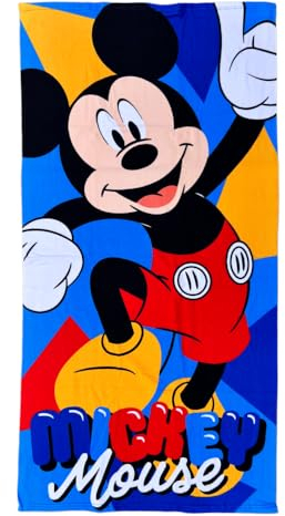 CARTOON Disney Mickey Mouse Strandtuch 140 x 70 cm Mikrofaser Handtuch für Kinder Pool Strand