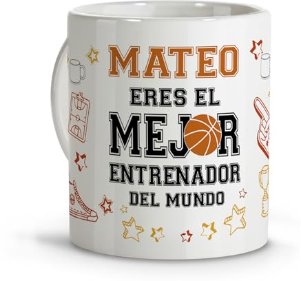 Baloncesto regalos originales. Taza personalizada. Tazas originales para regalar. Regalo entrenador. Regalo entrenadora. Taza cerámica 330 ml.