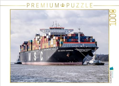 CALVENDO Puzzle Das Containerschiff MSC Maria SAVERIA | 1000 Teile Lege-Größe 64 x 48 cm Foto-Puzzle für glückliche Stunden