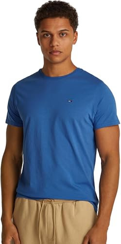 Tommy Jeans Mens TJM Xslim Jersey Tee Dm0dm04411 S/S T-Shirt, Blue (Tempo Blue), S UK