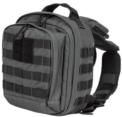 5.11 - Sac Bandoulière Tactique Homme Femme - Sac de Poitrine MOAB 6 - Nylon Imperméable - Système MOLLE - Sacoche Multifonction EDC - Randonnée Trekking Voyage Camping Cyclisme - Résistant & Compact