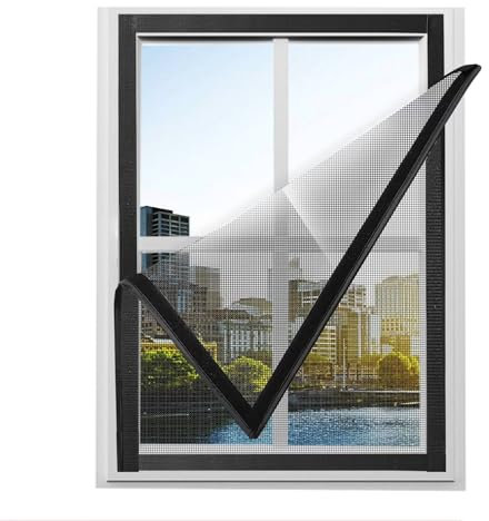 Insektennetz FüR Fenster 110x160cm Schwarz Fliegengitter-Fenster Rahmen Falttür Anti-Aging für Türen/Patio