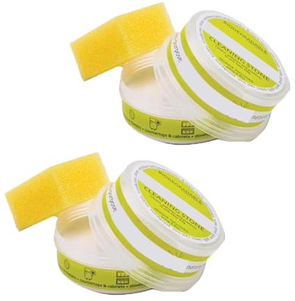Eco-Friendly Cleaning Stone, Multi Purpose Cleaning Stone for Bathroom, Cleaning Pebble Stone Shower Floor Cleaner, Natural Scrubbing Stone for Deep Cleaning And Stain Removal (2PCS)