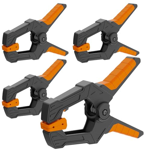 AMARTISAN 6 inch Spring Clamps Heavy Duty, 4-Pack Large Clamps for Woodworking Work, Fixing Backgrounds, and Photography DIY, Among Others. 3.35 Inch Mouth Opening.
