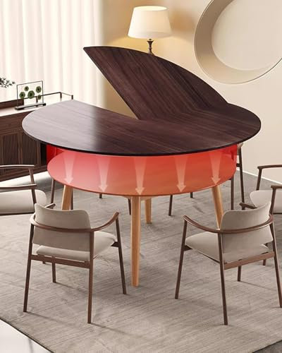 Klapptisch Rund Nur Klappbarer Bistrotisch - Ohne Beine, Praktischer Brauner Picknick-Buffet-Esstisch - 47 51 55 59 63 67 70 75 79 Zoll, in Viertel Klappbare Kaffee-Esstisch-Arbeitsplatte(200 cm/79 in