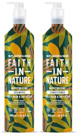 Faith In Nature - Natural Shampoo & Conditioner Set Aluminium Bottles - Vegan & Cruelty Free, No SLS or Parabens - 2 x 500ml, Shea & Argan