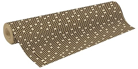 Clairefontaine 223923C - Rolle Geschenkpapier Tiny Rolls, platzsparend mit großer Länge 50x0,35m, Kraftpapier 70g, Dreiecke Schwarz, 1 Rolle