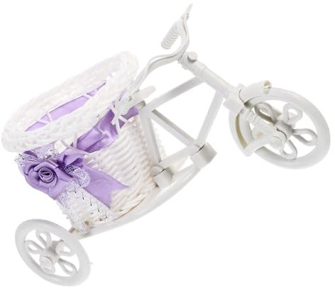 TOPBATHY Cesto Portafiori Unico in Rattan A Forma Di Bicicletta Per Decorare Il Soggiorno Stile Casuale